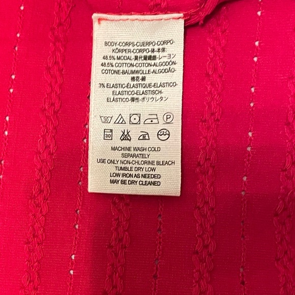 NWT Free People Long-Sleeve Textured Top in Red - Picture 4 of 5